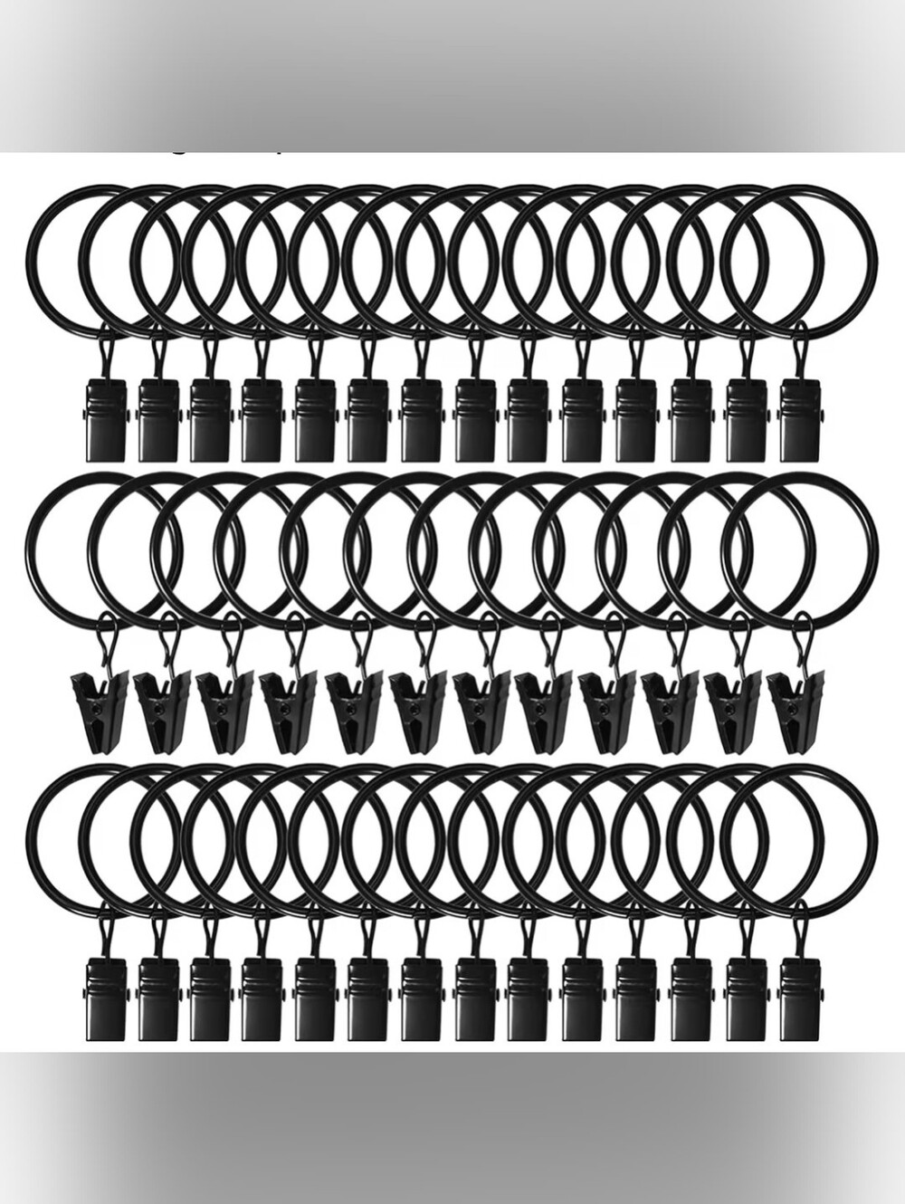 28 Pack Metal Curtain Rings with Clips, Drapery Clips Hooks, Decorative Curtain